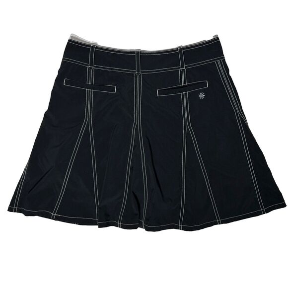 Athleta Black Athletic Tennis Golf Stretchy Mini Skort Skirt Pockets Women's 8 - Picture 2 of 10